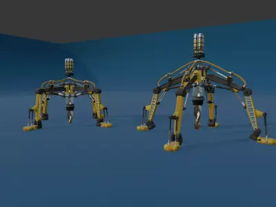 Sci fi Mining Drill  Low-poly 3D model