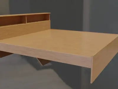 Wooden Bed Free 3D model