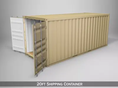 20ft Shipping Container  3D model