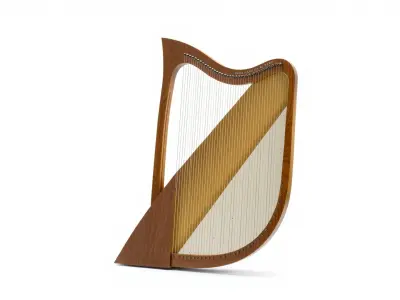 LuminHarp Titanium-String Curved Frame model pack Low-poly 3D model