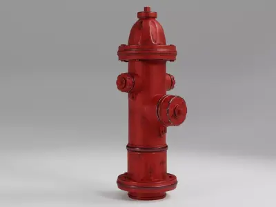 Red fire hydrant 3D model