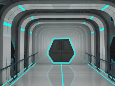 Sci Fi Corridor 3D model 28
