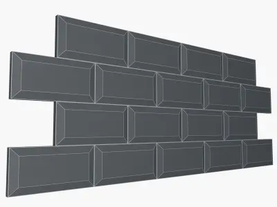 White Beveled Edge Subway 3D model