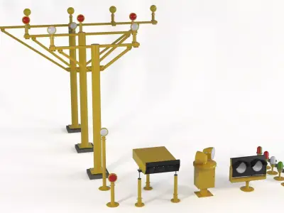 Airport Lighting PRO Pack Low-poly 3D model