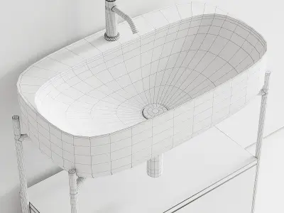 Scarabeo Ceramiche Diva Floor-standing Vanity Unit Set 3 Low-poly 3D model