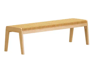 Parametric wooden bench 3D model