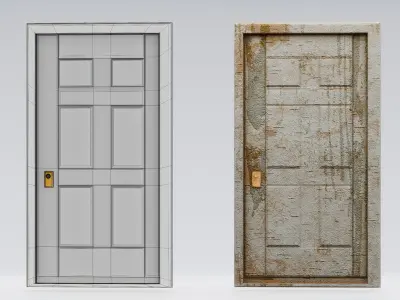 Suzume No Tojimari Wooden Door Lowpoly Custom PBR Textures  Low-poly 3D model