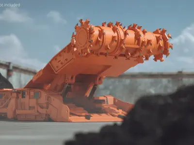  Continuous Mining Machine with Drum Cutter Orange 