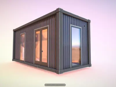 Archicad 24 Editable House Shipping Container UPD Low-poly 3D model