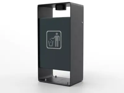 Metal Street Trash Bin 4K PBR Game Ready UV Unwrapped vol 03 Low-poly 3D model
