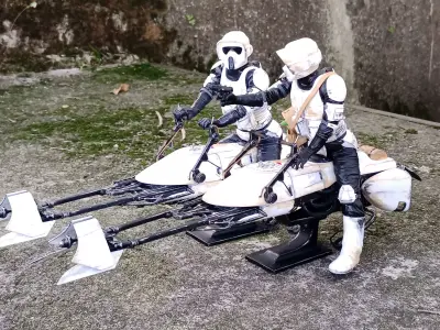 Mandalorian - Speeder bike with Yoda 3D print model