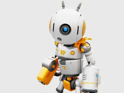 INDUSTRIAL BOT RIGGED 3D model