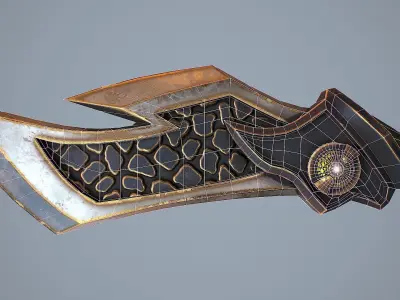 Combat Staff 4 3D Model Low-poly 3D model