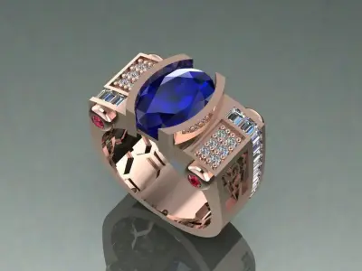 Ring jewelry - Crest  3D print model