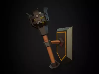 Torch sword Low-poly 3D model