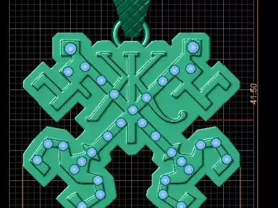 Geometric Diamond Cross Pendant  3D print model