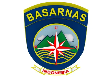 Basarnas 3D Logo Compass Low-poly 3D model