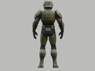 lowpoly armor army suit Low-poly 3D model