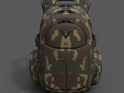 Backpack human military combat soldier armor Generic  Low-poly 3D model