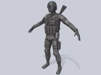 Military GSG9 Low-poly 3D model