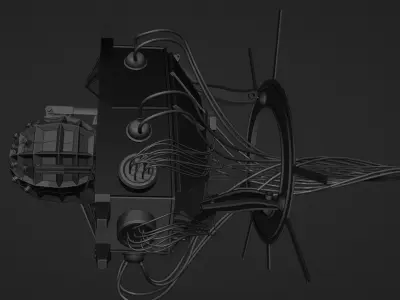 Robot 9 futuristic spacecraft 3D model