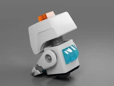 sci-fi cleaner robot rigged animated character 3D model