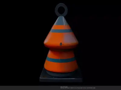 Stylized Traffic Cone - AI Low-poly 3D model