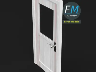 Half glass door 3D model