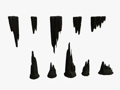 Cave Rocks Combo Low-poly 3D model