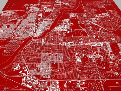Cityscape Saskatoon Canada 3D model