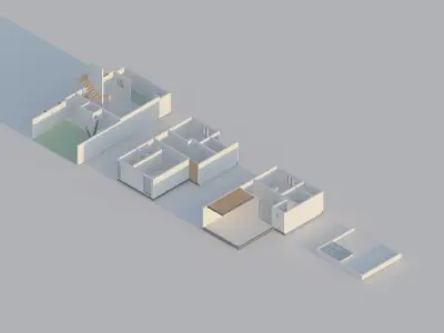 3 FLoors House Free 3D model
