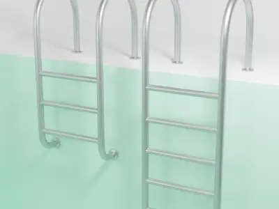 PBR Low Poly Pool Ladder Free low-poly 3D model