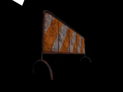 Road barricade Low-poly 3D model