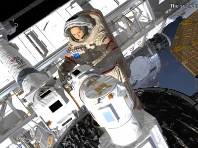  Astronaut Space Suit Orlan MK Rigged for Maya 