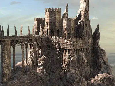 Persian Empire Tower Rocks 3 3D model