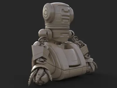 Cute Robot Clay 3D model