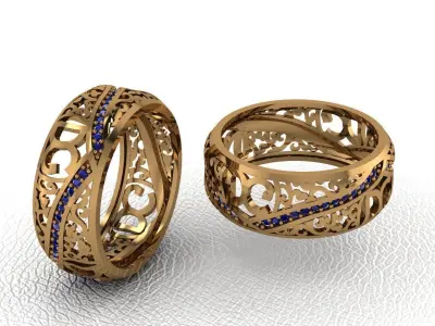 alans ring 48 pieces drawing 3d rihone drawing ring 3D print model