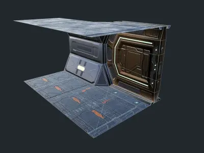 Sci Fi  Corridor  Low-poly 3D model
