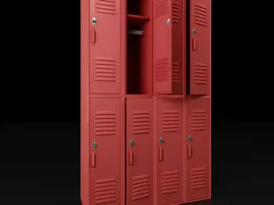 detailed locker 3D model 3D model