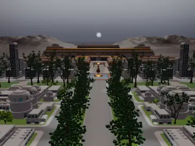 Mars Colony Low-poly 3D model