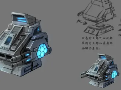Rotating turret - frozen type 01 3D model