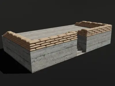 Sand Bag and Ladder - Bunker - Sacos de Areia 3D model