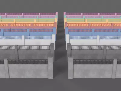 PBR Concrete Wall 6 Low-poly 3D model