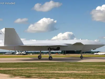  Futuristic Air Combat Drone White 