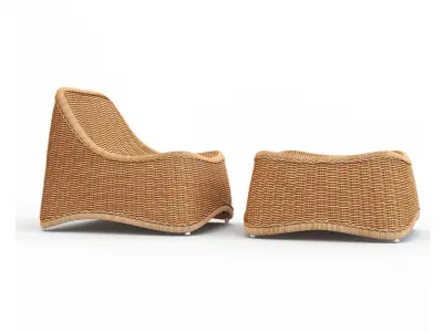 Chill Lounge Chair and Stool Exterior 3D model