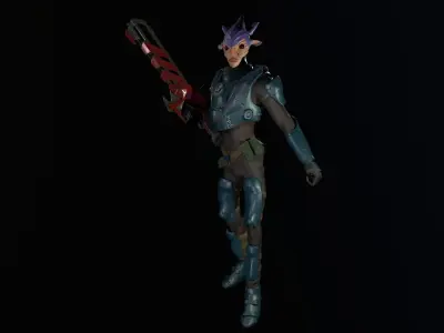 Alien character Low-poly 3D model