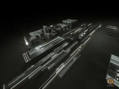 Tech Shapes TS2 Low-poly 3D model