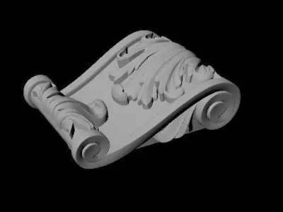 pilaster ornate scroll 3D model