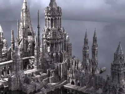 Fantasy Egyptian Tower streets 2 3D model