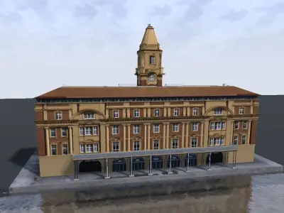 Auckland Ferry Terminal 3d low-poly model Low-poly 3D model